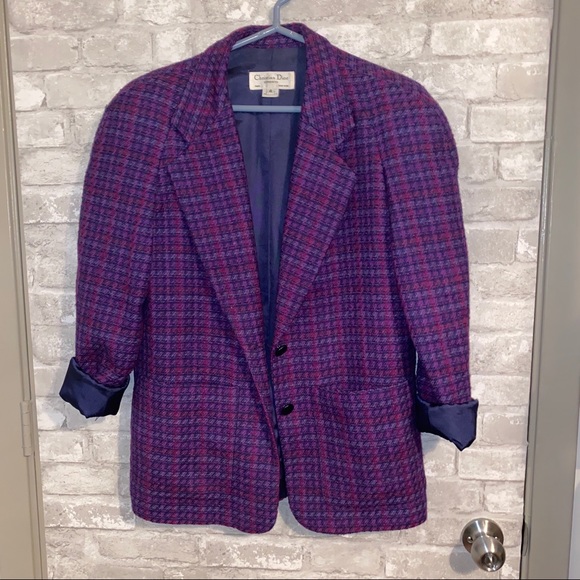 Christian Dior vintage tweed wool blazer sz 4